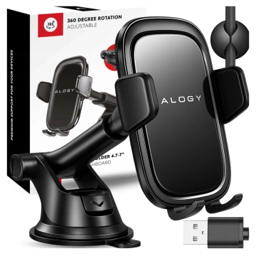 Uchwyt do Samochodu na Telefon Szybę Deskę Kokpit Kratkę samochodowy Holder mocny + Organizer na kabel