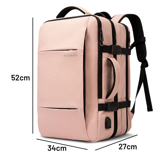 Reiserucksack Bange BackPack Business erweiterbarer Rucksack Geräumige Tasche für 17,3-Zoll-Laptop mit USB-Anschluss Schwarz