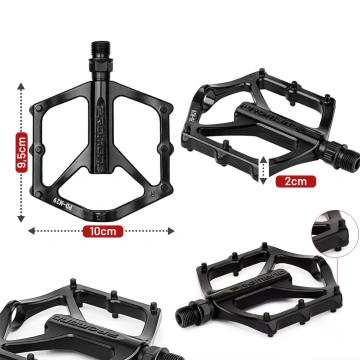Plattform-Fahrradpedale für MTB-Fahrräder, Aluminium 9/16" Schwarzes Aluminium-Set [2 Stk.]