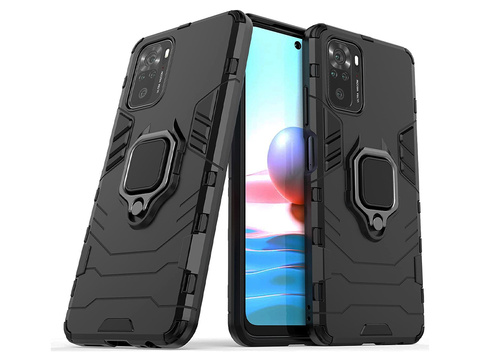 Etui Alogy Stand Ring Armor do Xiaomi Redmi Note 10/10s czarne + Szkło