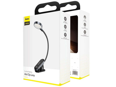Baseus LED-Nachttischlampe, kabellos mit Clip, grau