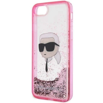 Etui ochronne na telefon Karl Lagerfeld KLHCI8LNKHCP do Apple iPhone 7/8/ SE 2020/2022 różowy/pink hardcase Glitter Karl Head