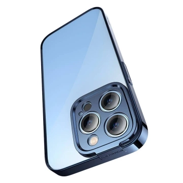 Baseus Glitter Schutzhülle Set Clear Case und Tempered Glass für iPhone 14 Pro Max (Blau)