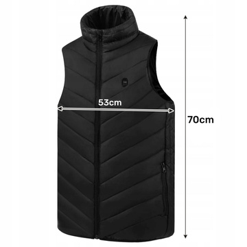 Beheizte Weste Damen Herren ärmellose Jacke USB gesteppt beheizt elektrisch Winter Unisex Größe M Schwarz