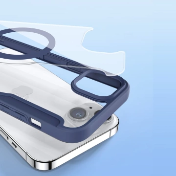 Dux Ducis Skin X Pro Hülle für Apple iPhone 15 Plus Magnetische MagSafe Flip Cover – Blau