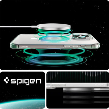 Hülle für iPhone 15 Pro Max Spigen Ultra Hybrid MagFit für MagSafe Schutzhülle aus weißem Glas Spigen Glas.TR