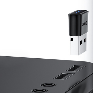 Adapter Baseus 7w1 odbiornik Bluetooth USB 5.0 20m do komputera PC Czarny