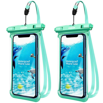 2x Etui wodoodporne wodoszczelne case na telefon Fonken uniwersalne IPX8 do 6.5 Zielone