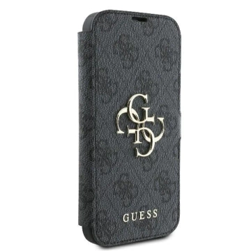 Guess 4G Metal Logo Book Case für iPhone 16 Pro 6,3″ – Schwarz