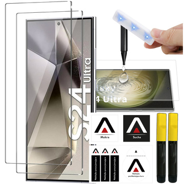 2x Panzerglas für Samsung Galaxy S24 Ultra Displayschutzfolie mit UV-Lampe Glas 9H Kleber Alogy