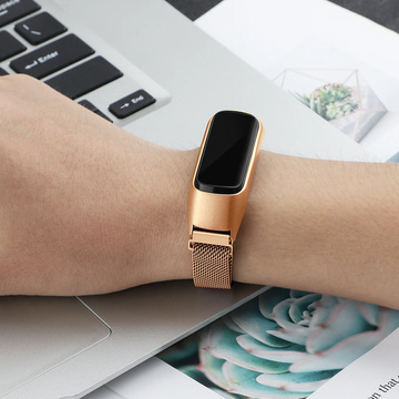Bransoleta Milanese pasek Alogy stal nierdzewna do Samsung Galaxy Fit 2 SM-R220 Złota