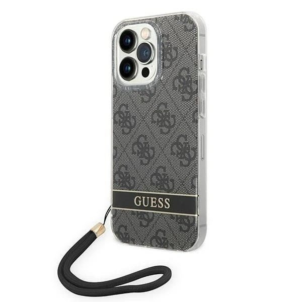 Etui Guess GUOHCP14XH4STK iPhone 14 Pro Max 6,7" czarny/black hardcase 4G Print Strap