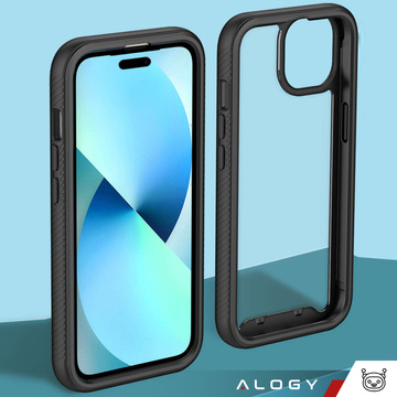 Etui do iPhone 15 Pro Max pancerne obudowa + folia hydrożelowa Case Defense 360 Pro Alogy czarne