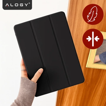 Etui do Apple iPad 11gen. 11" 2025 / 10gen. 10.9" 2022 Ochronne Hybrydowe z Miejscem na Rysik, Składana Okładka, Funkcja Podstawki, Alogy HybridBook™ Case  – Czarne