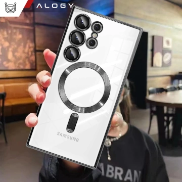 Etui do Samsung Galaxy S25 Ultra Alogy LuxeShield™️ Glamour Luxury Ring obudowa z osłoną aparatów Czarne