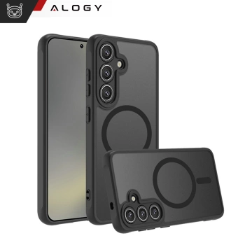 Samsung Galaxy S25 Plus Hülle, Schutzhülle, Alogy Matte HybridMag™️ Hülle für MagSafe, Mattschwarz