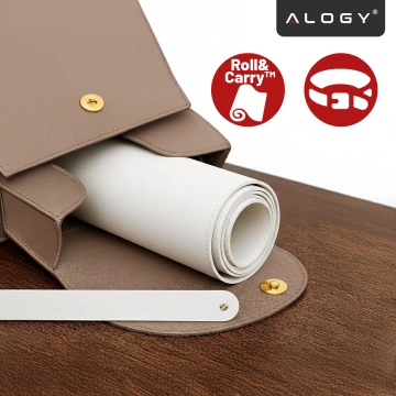 Schreibtischunterlage 90 × 45 cm – rutschfeste Schutzmatte aus elegantem PU-Kunstleder, für Maus und Tastatur, stilvoll und langlebig – Alogy WorkMat™ Weiß