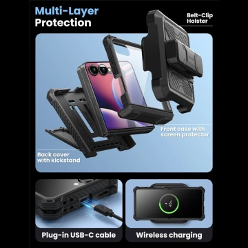 Etui ochronne Supcase ArmorBox do Galaxy Z Flip 7 – pancerna ochrona 360° w czerni