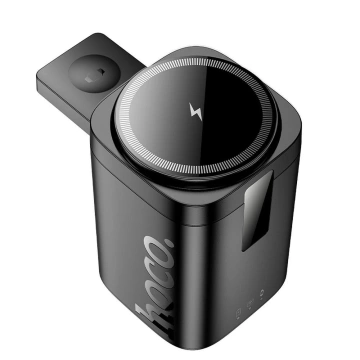 Hoco CQ20 Ładowarka Indukcyjna 3w1 15W Smartfon Apple Watch Słuchawki Czarna