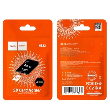 HOCO Adapter Kart Pamięci SD HB22 Uniwersalny MicroSD na SD Czarny