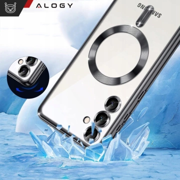 Samsung Galaxy S25 Plus Alogy LuxeShield™️ Glamour Luxus-Ringhülle mit Kameraabdeckung, Schwarz