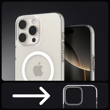 Hülle für iPhone 16 Pro Max Spigen Liquid Crystal Mag Magsafe Schutzhülle klar