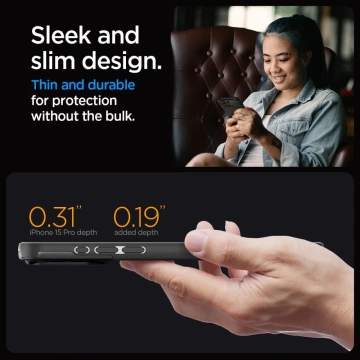 Hülle Spigen Optics Armor Mag Mag Safe für Apple iPhone 15 Pro Schwarz