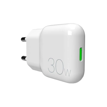 Ładowarka sieciowa GaN Puro SLIMPRO 30W USB-C PD biała kompaktowa