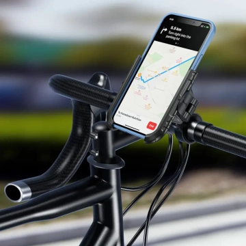 Uchwyt Motocyklowy Rowerowy na kierownicę KEWIG BKW-2-H na telefon z systemem przeciwwstrząsowym na motor quada skuter Czarny