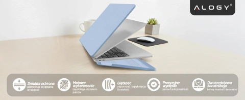 Etui do Apple MacBook Air 13 / 13.3" 2018–2021 (M1 A2337/A2179/A1932) – elastyczna, matowa obudowa ochronna, lekka i odporna – Alogy AirGuard™ Lawendowy