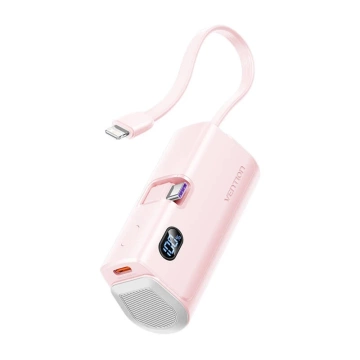 Powerbank Vention Pink 4800mAh 22.5W LED Lightning USB-C Różowy Kompaktowy