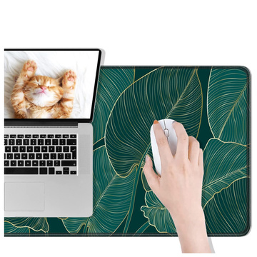 Schreibtischunterlage für Maus und Tastatur. Rutschfeste Gaming-Schutzmatte XL 80 x 40 cm Alogy Leaves Big Leaves