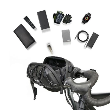 Wildman XT17 1L Vorbau-Fahrradtasche, PU, ​​EVA, wasserdicht, Schwarz