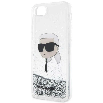 Handyschutzhülle Karl Lagerfeld KLHCI8LNKHCH für Apple iPhone 7/8/ SE 2020/2022 silber/silber Hardcase Glitter Karl Head