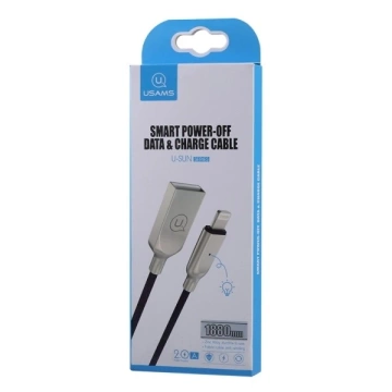 USAMS Kabel power-off U-Sun Lightning 1,9m niebieski