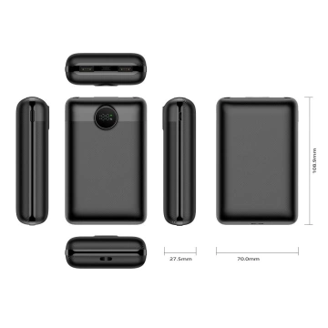 Powerbank Externer Akku (POWER BANK) VEGER S20 - 20.000 mAh LCD Quick Charge PD 22,5 W schwarz (W2053)