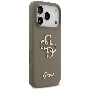 Etui Guess do iPhone 17 Pro Silicone Big 4G Script Brown