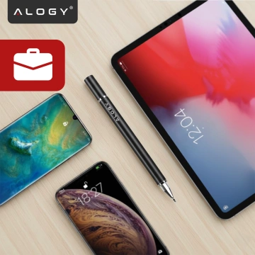 Alogy 2-in-1 kapazitiver Touch-Stift für Telefon-Tablet-Bildschirm mit Stift Schwarz