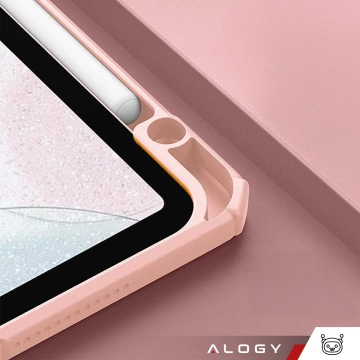 Etui hybrydowe z miejscem na rysik do Apple iPad Air 11" (2024,2025) / Air 10.9" (2020,2022) / Pro 11 (2018) Alogy Hybrid Book Cover Case Marble Różowe