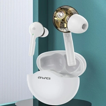 T12 AWEI TWS Bluetooth kabelloser Sportkopfhörer Weiß