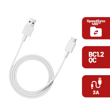 Kabel Xiaomi USB-A do USB-C 1 m – szybkie ładowanie 3A 60W, transfer danych, Quick Charge, oryginalny przewód Type-C do smartfonów i tabletów – Biały