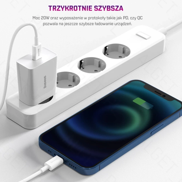 BASEUS Mini-USB-C-PD-Ladegerät 20 W Schwarz