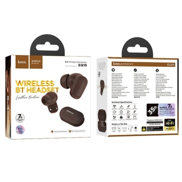 HOCO TWS EQ19 Kabellose Bluetooth-Kopfhörer, Ladehülle, Braun