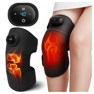 Heizband mit Massagefunktion für Knie, Ellbogen oder Schulter – Wärme, Linderung von Gelenkschmerzen, Rehabilitation, Thermotherapie – Dr.Medic FlexTherm™ Schwarz