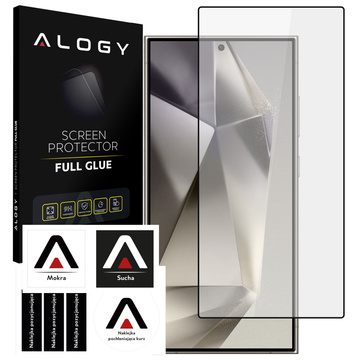 Gehärtetes Glas für die hüllenfreundliche Alogy Full Glue-Hülle für das Samsung Galaxy S24 Ultra Black