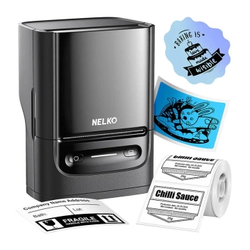 Termiczna drukarka etykiet Nelko PM220 Bluetooth USB-C czarna