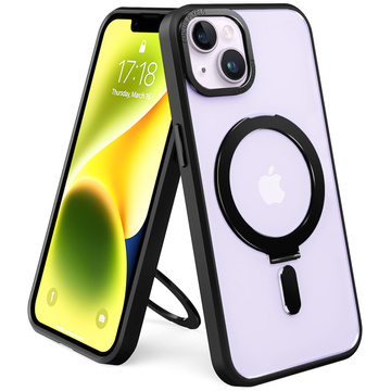 Alogy Armored Stand Ring Case Schutzhülle für MagSafe für Apple iPhone 14 Plus, schwarzes Glas