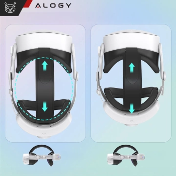 Regulowany wymienny pasek opaska Alogy Akumulator 12000 mAh do Meta Quest 3 Elite Color RGB