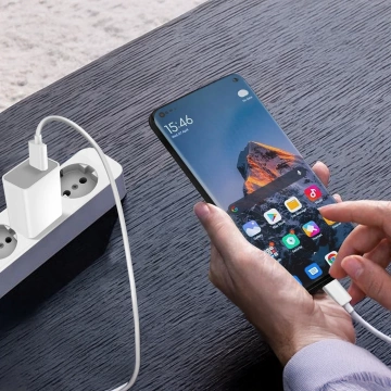 Oryginalna Ładowarka Sieciowa Xiaomi MDY-13-EE 120W Szybkie ładowanie Quick Charge QC 3.0 Biała + Kabel Xiaomi USB do USB-C