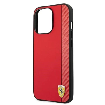Etui na telefon Ferrari iPhone 13 Pro Max 6,7" czerwony/red hardcase On Track Carbon Stripe